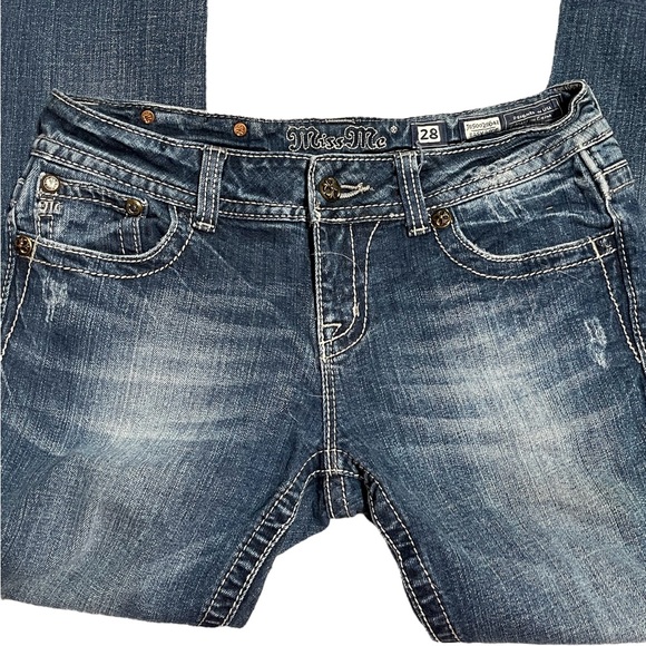 Miss Me Distressed denim bootcut Jeans size 28 - Picture 6 of 10